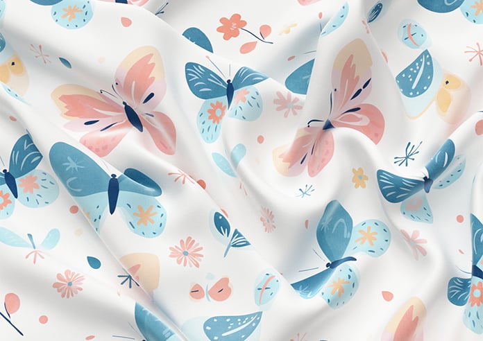 Butterfly Garden, Crystal - Motorised Roman Blind - Image 4